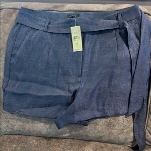 LOFT High Waist Blue Tailored Shorts